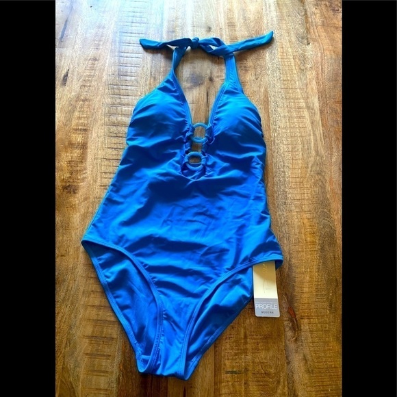Profile by Gottex royal blue one 1 piece bathing swimsuit NEW WITHout TAGS - Picture 1 of 6
